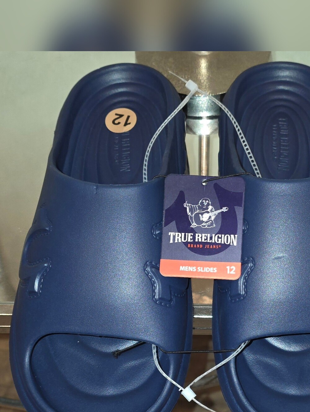True Religion Brand Jeans Men's Navy Slides